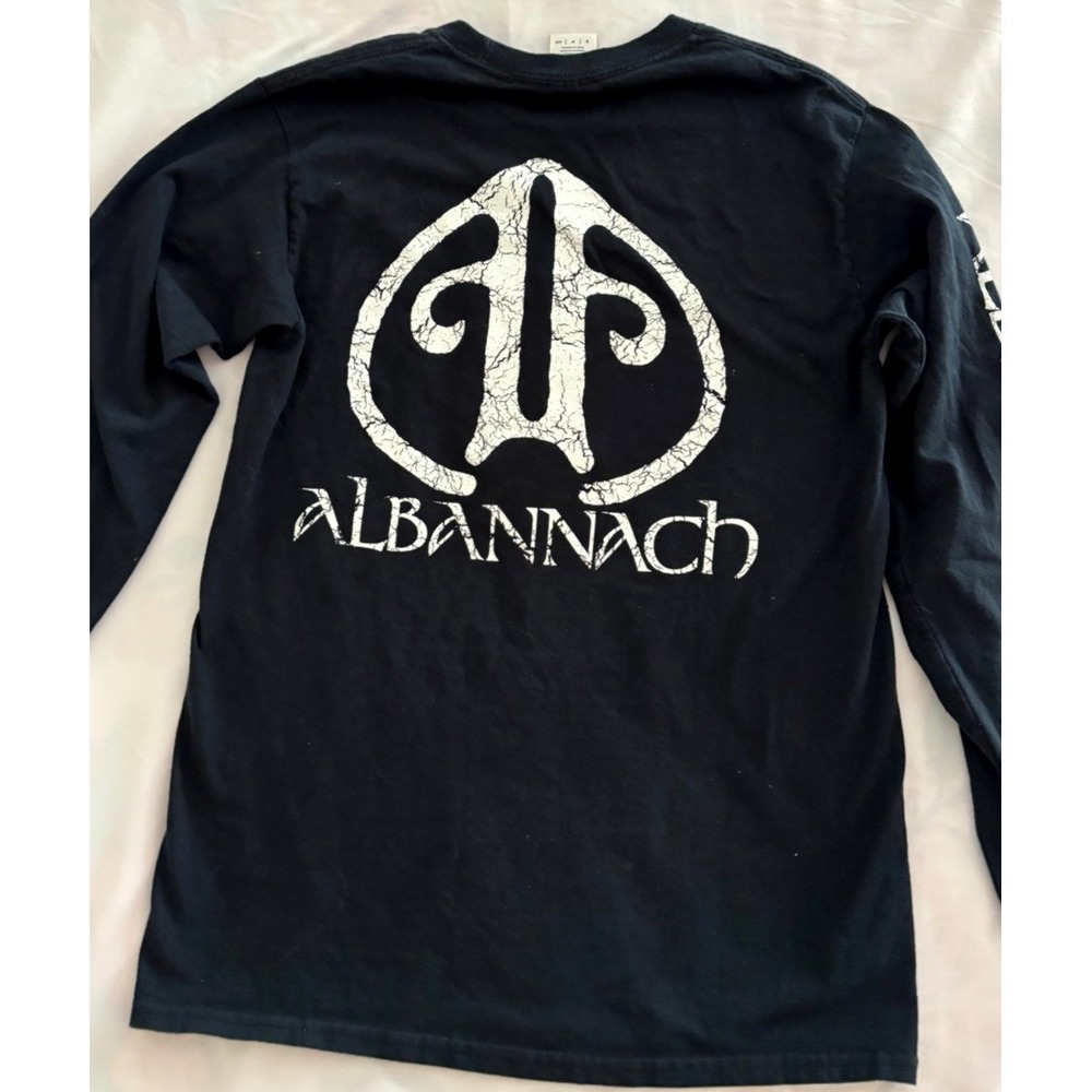 VTG Albannach Graphic T Shirt Small Black Scottish Celtic Gaelic Punk Folk Goth